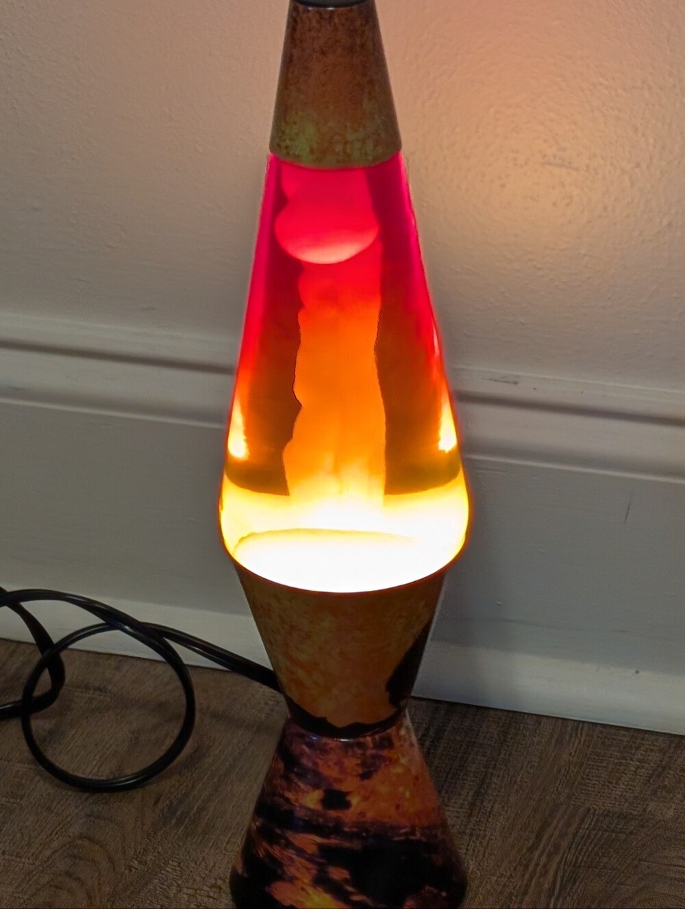 Retro Orange Lava Lamp Home Accent